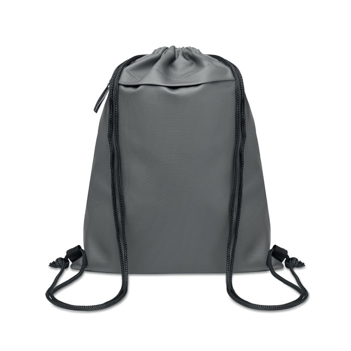 Sac à cordon personnalisable 600D RPET Bangkok Bag gris pierre
